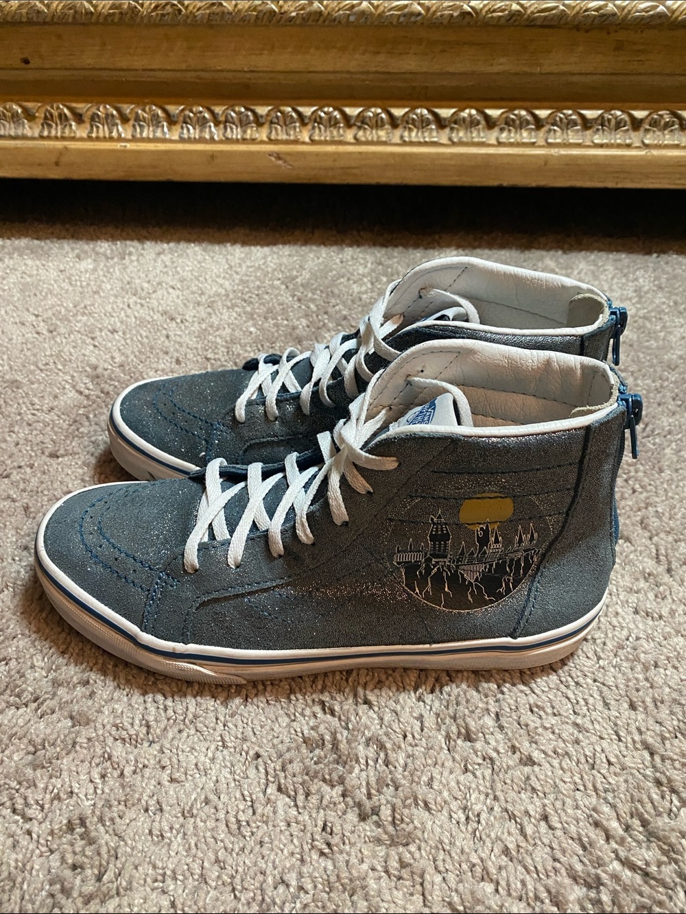 Vans Oldskool x Harry Potter Hi Sneakers in Slate Blue with White Laces size 6